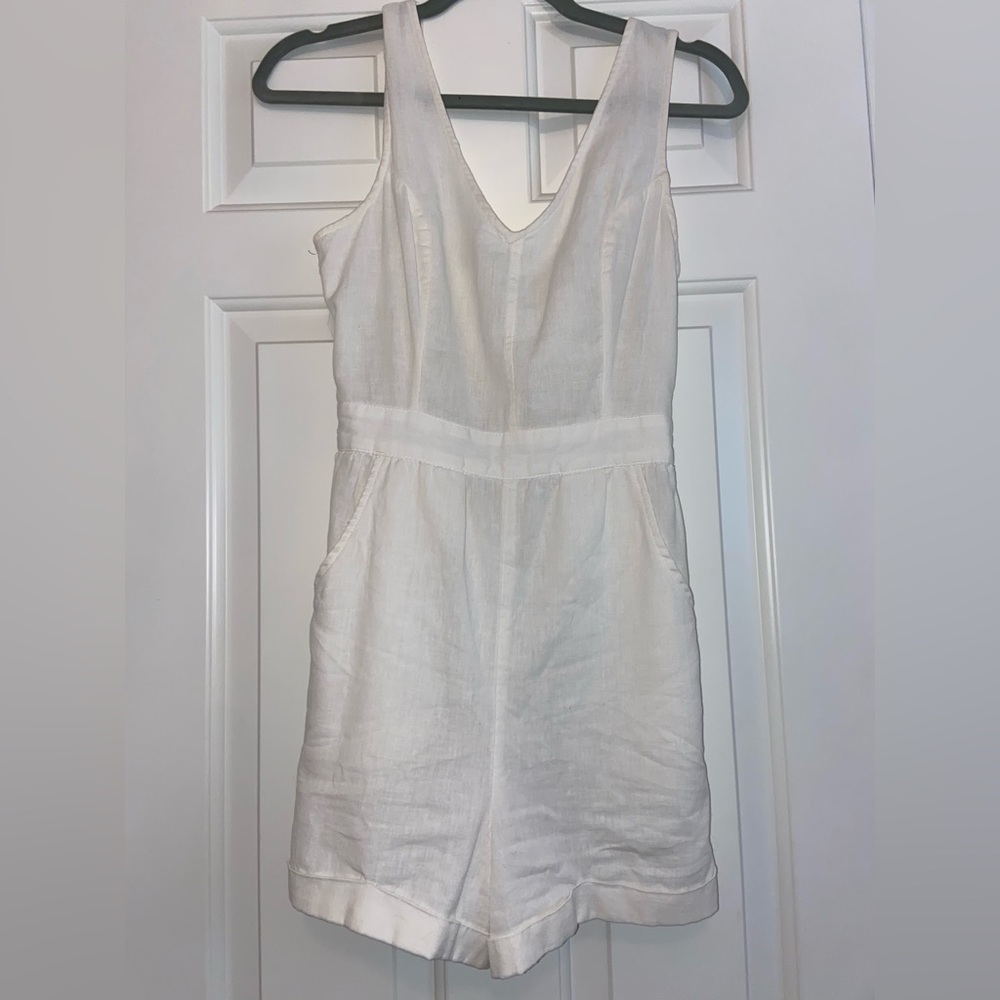 Cream American Eagle Linen Romper